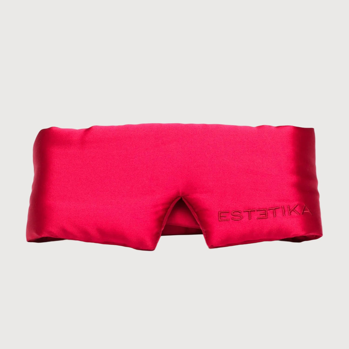 Cooling red silk wide eye mask with gift box by Estetika