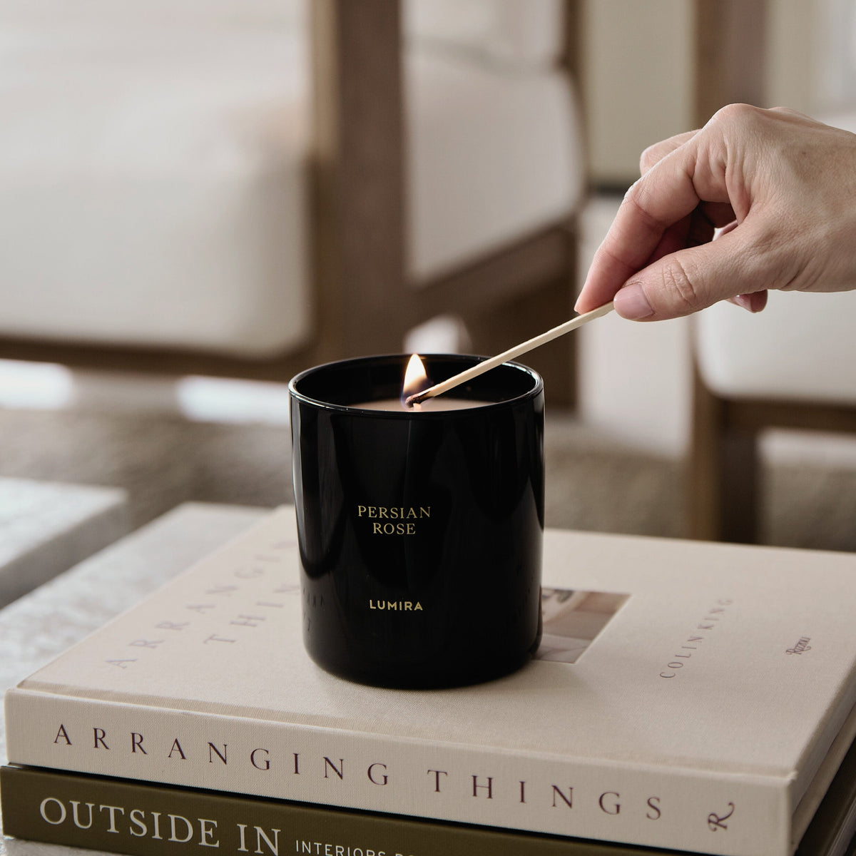 Persian Rose Candle by Lumira, packaging