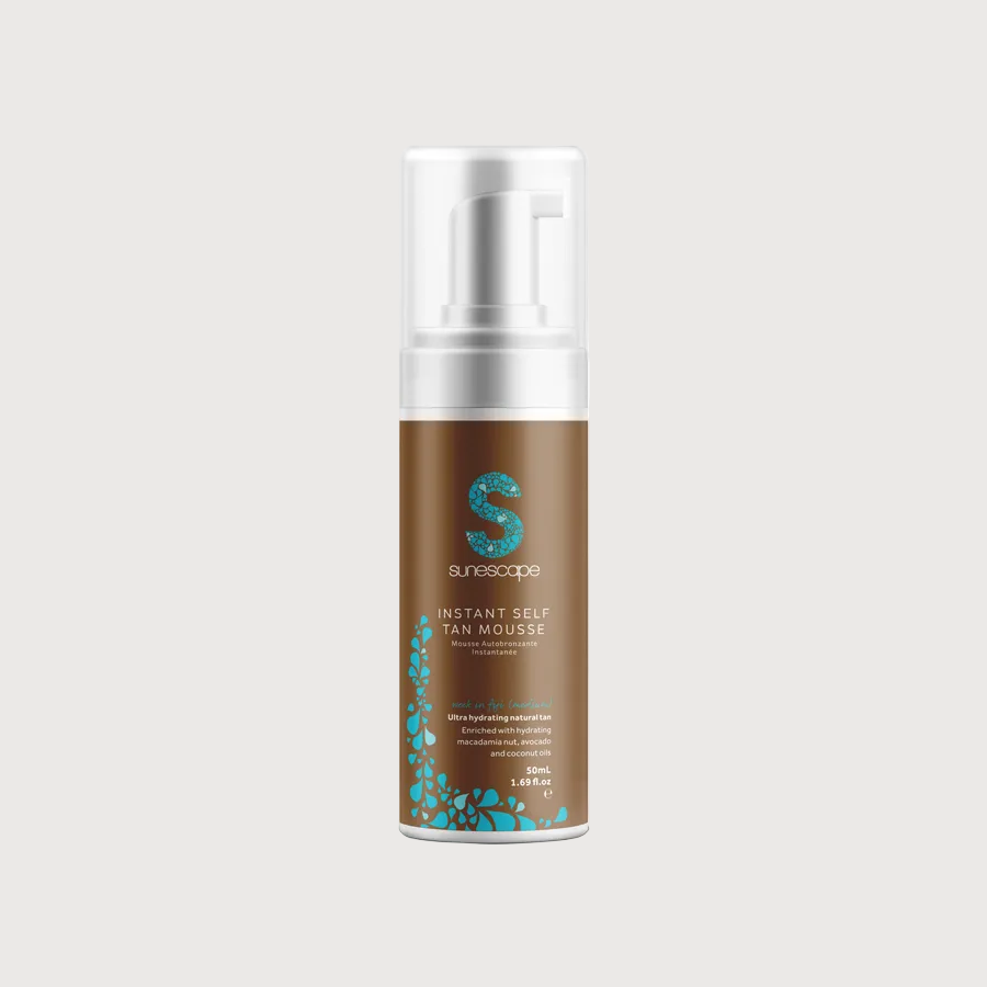 Sunscape Instant Self Tan Mousse bottle on a white background
