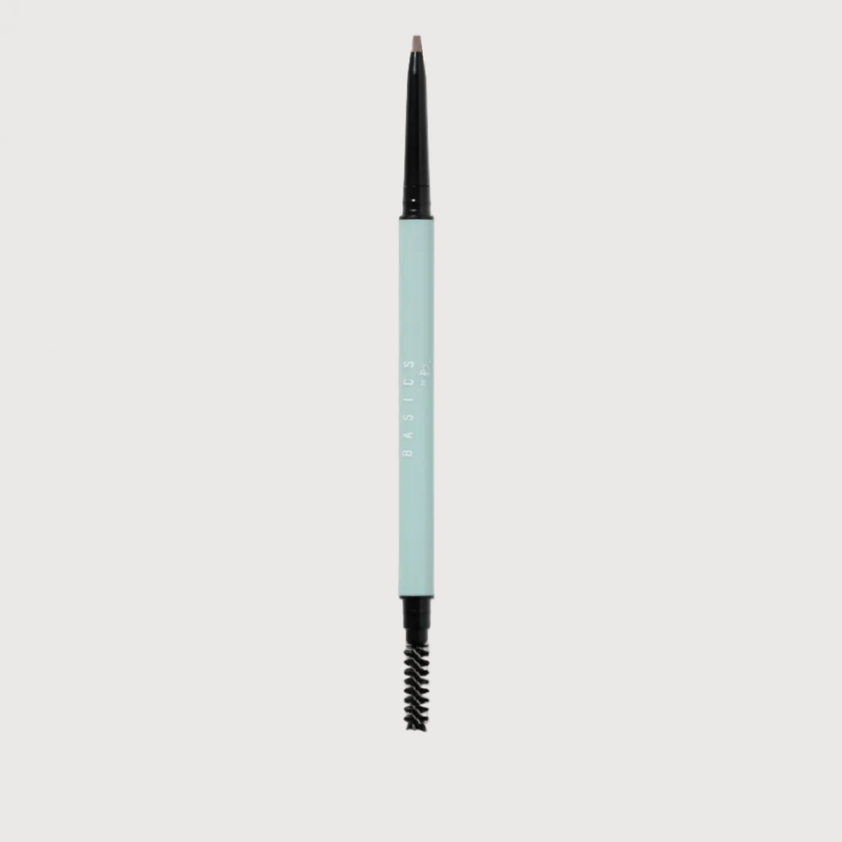 Eyebrow pencil with a light blue casing on a white background