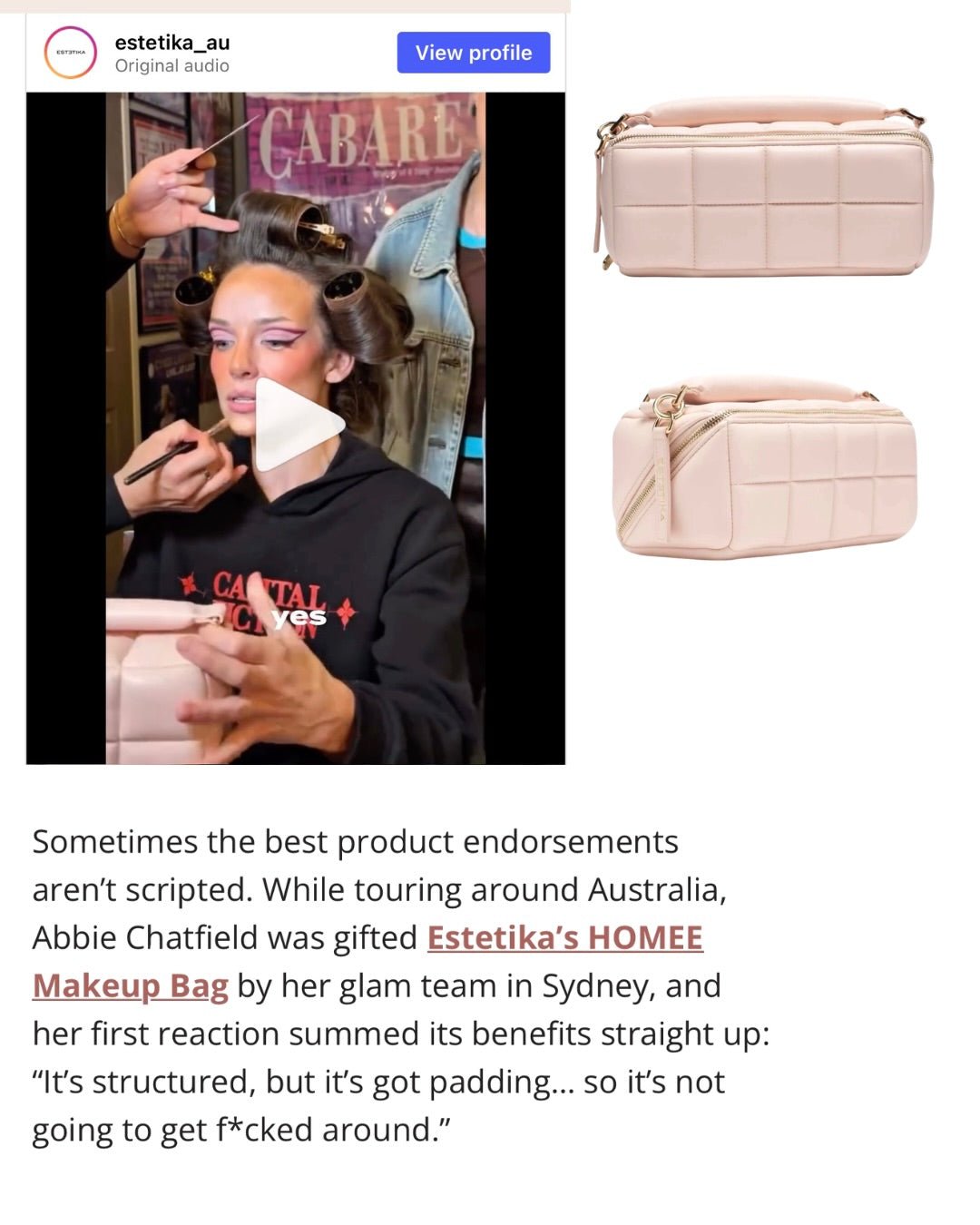Pink HOMEE Medium Makeup Bag - Designer Cosmetic Case