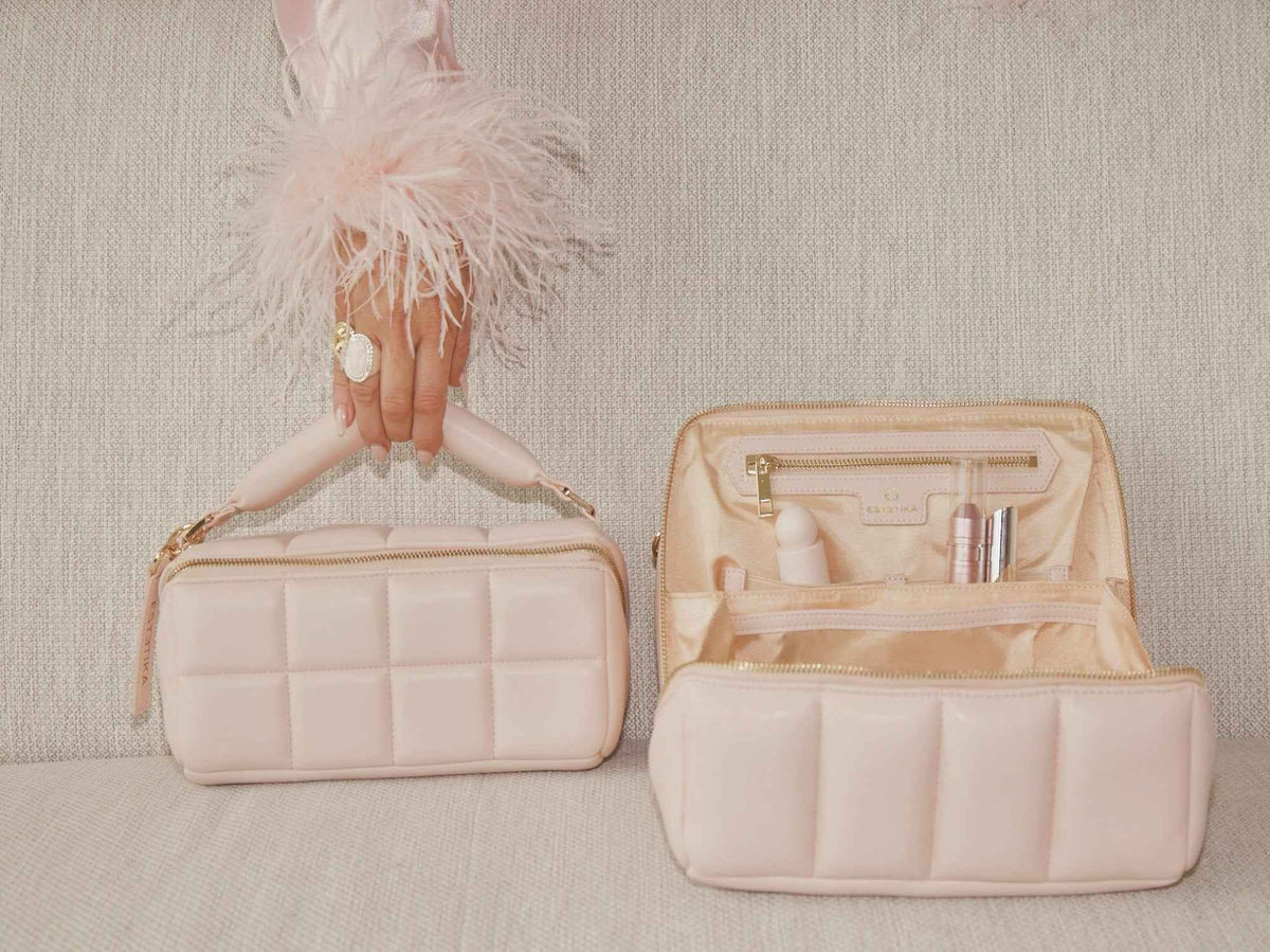 Pink BIGEE Large Makeup Bag - Designer Cosmetic Case