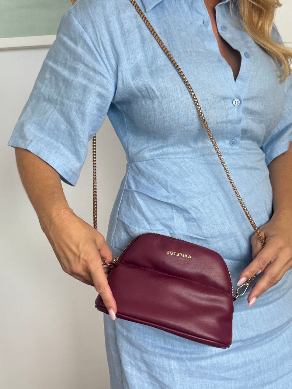 Burgundy MINEE Small Cosmetic Pouch