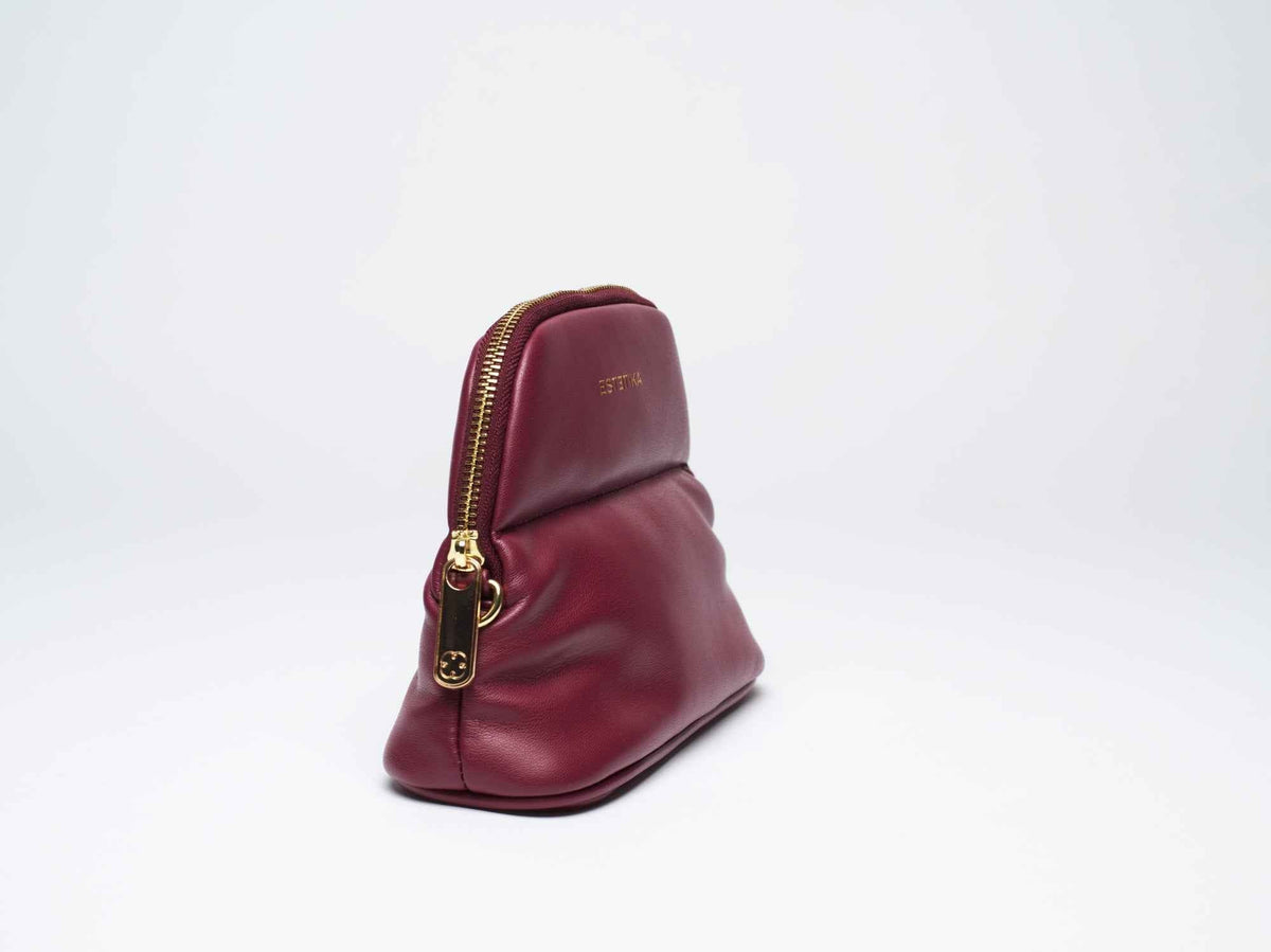 Burgundy MINEE Small Cosmetic Pouch