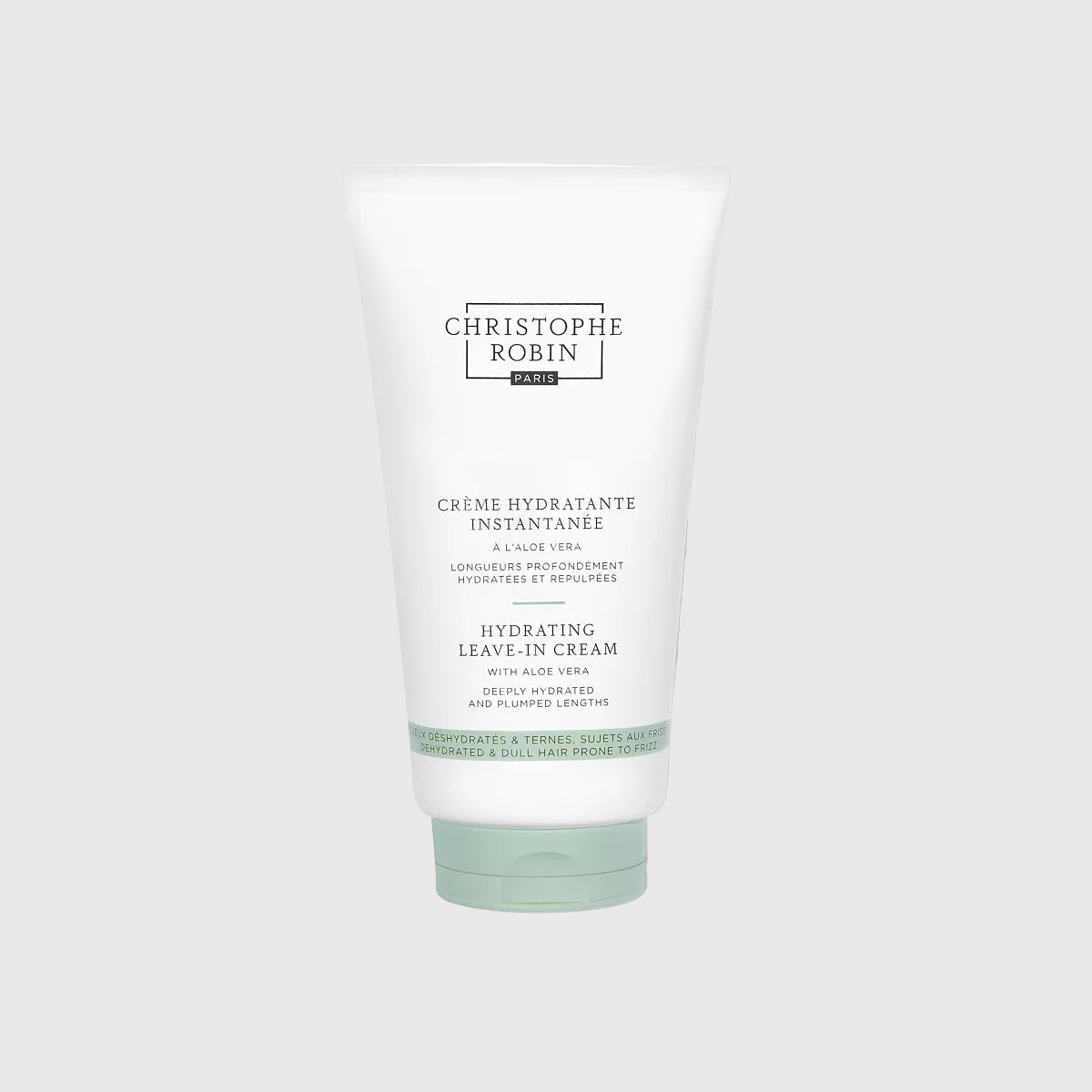 Tube of Christophe Robin hydrating leave-in cream on a white background