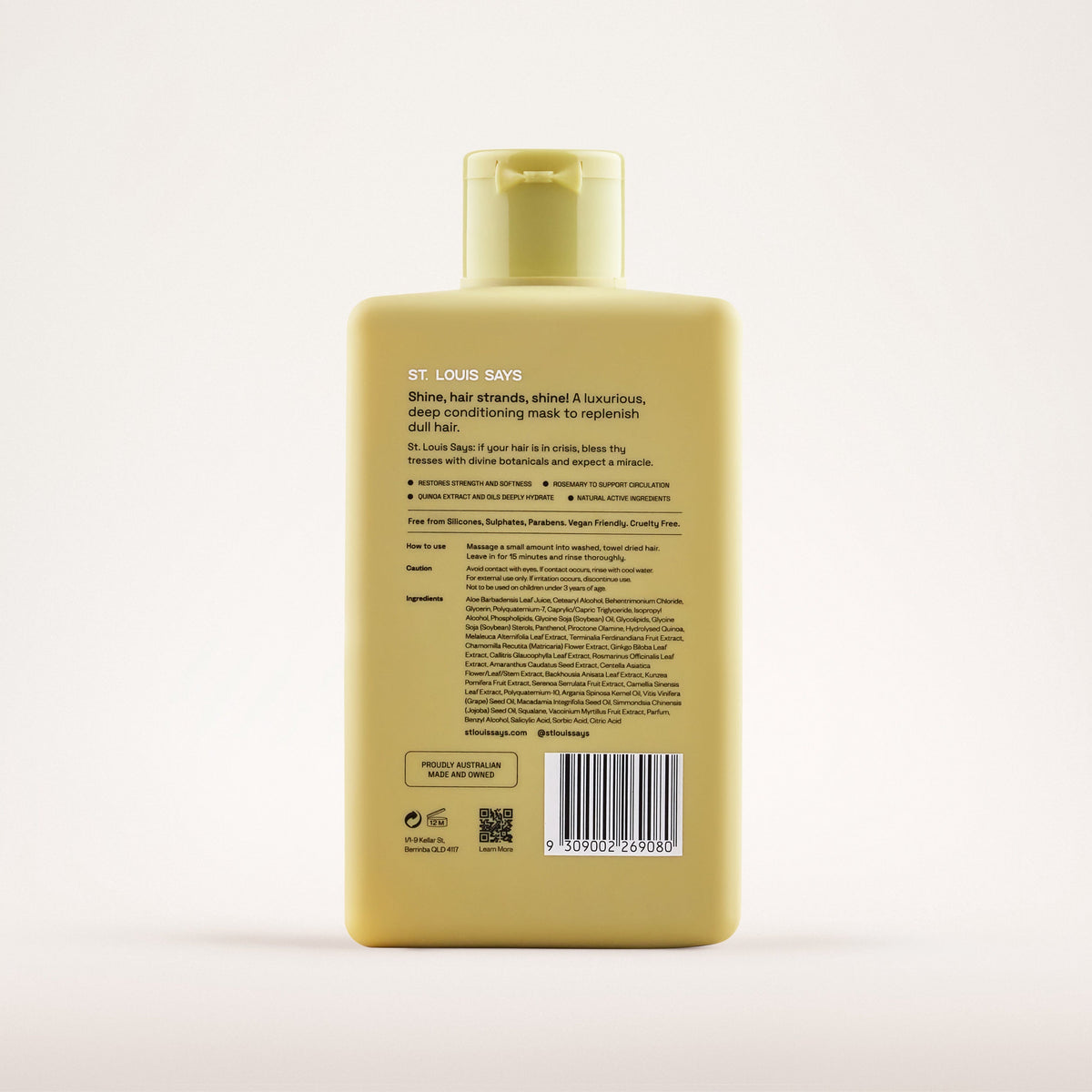 Yellow bottle with label on a white background