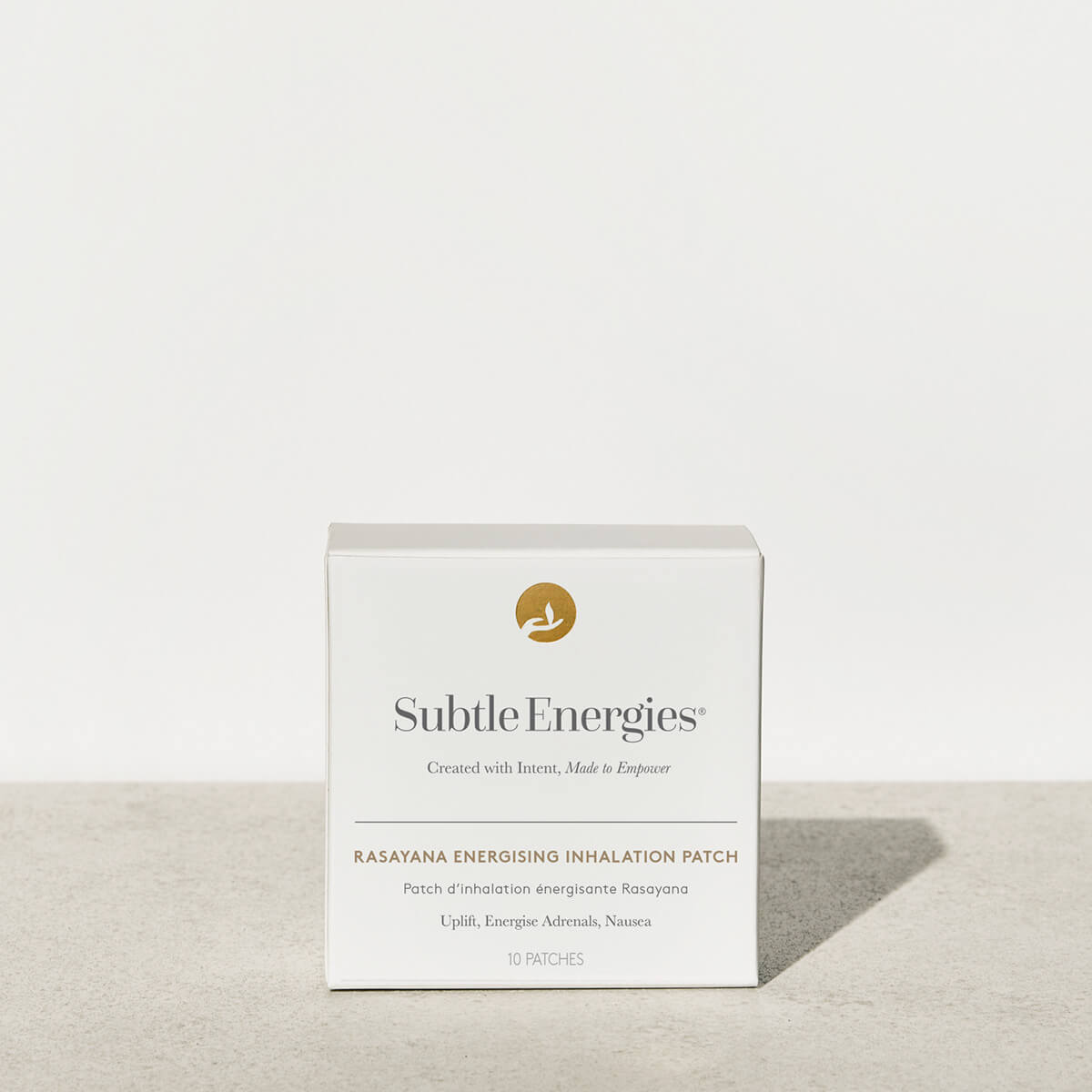 Box of Subtle Energies Rasayana Energising Inhalation Patch on a light background