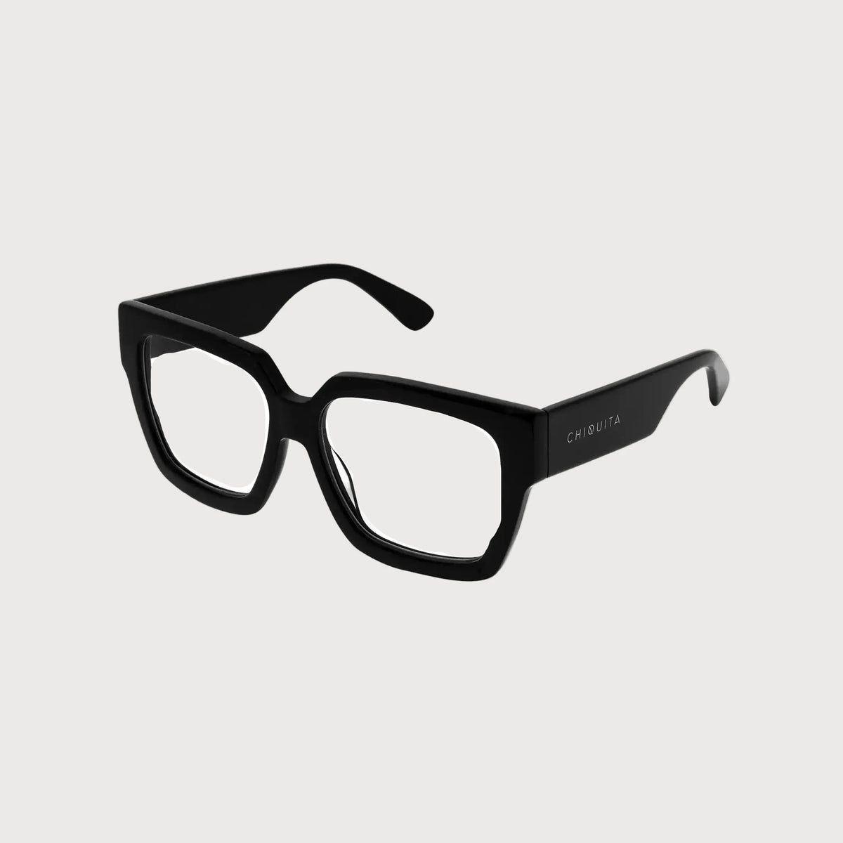 Black eyeglasses on a white background