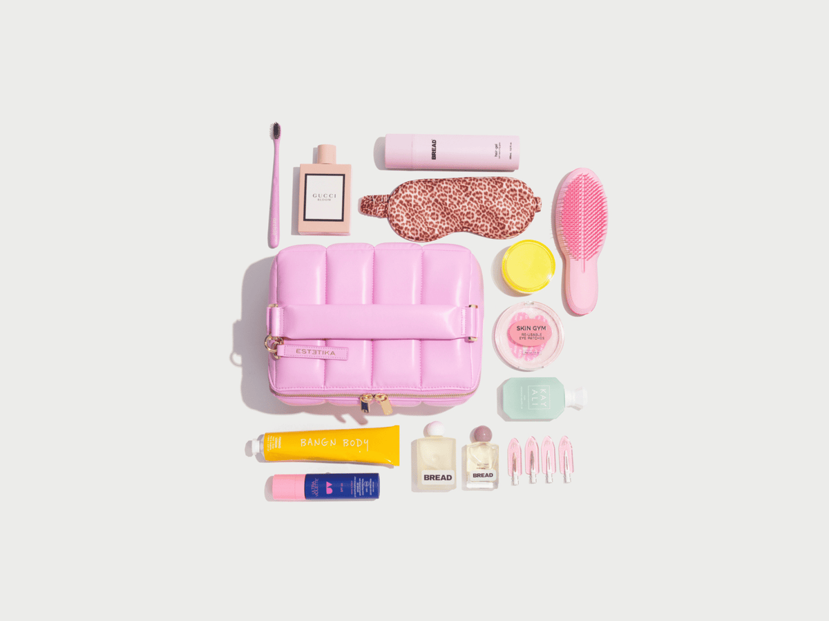 Pink BIGEE Large Makeup Bag - Designer Cosmetic Case