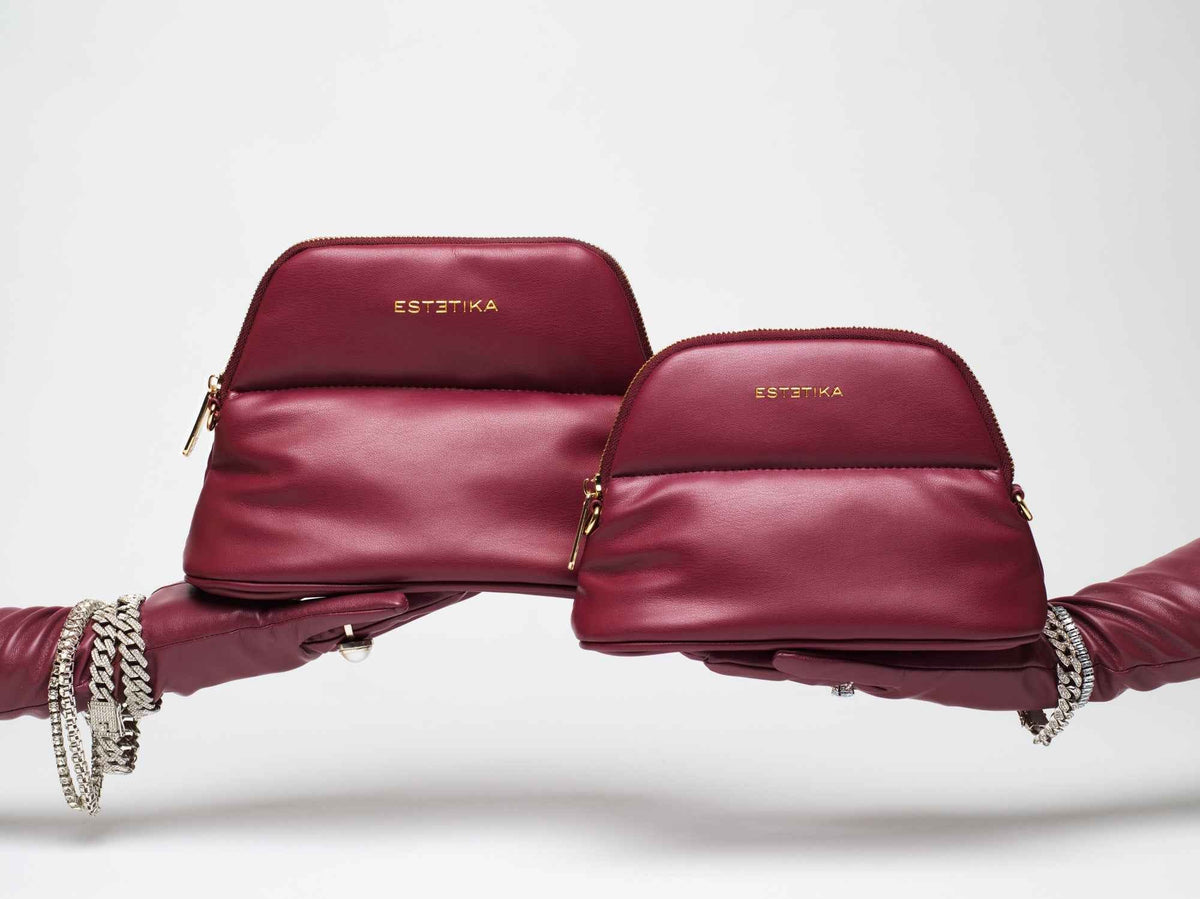Burgundy MINEE Medium Cosmetic Pouch