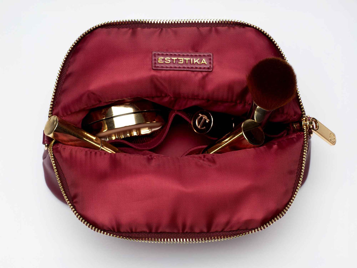 Burgundy MINEE Medium Cosmetic Pouch