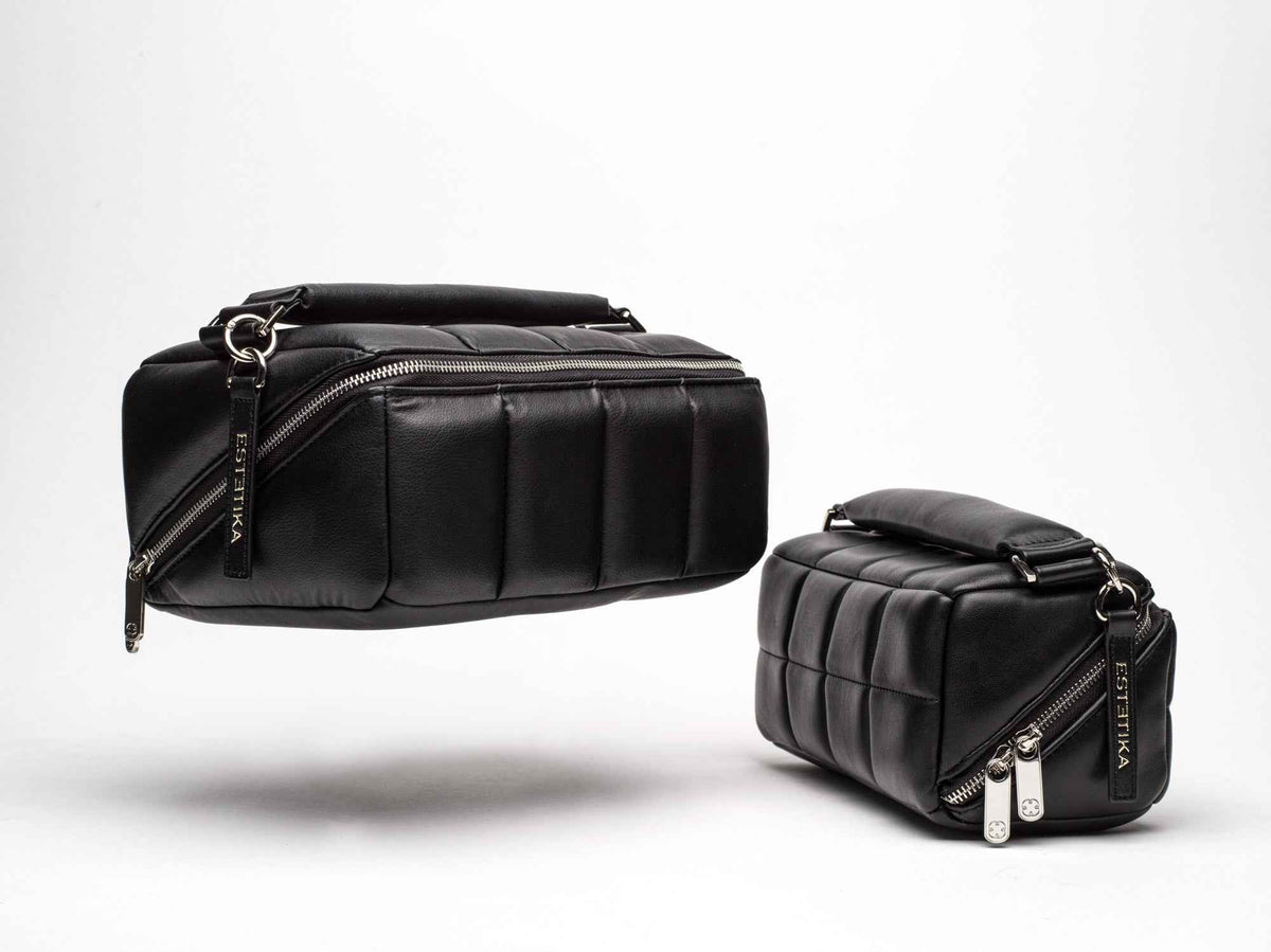 Black Makeup Bag Set Bundle for Travel and Organisation