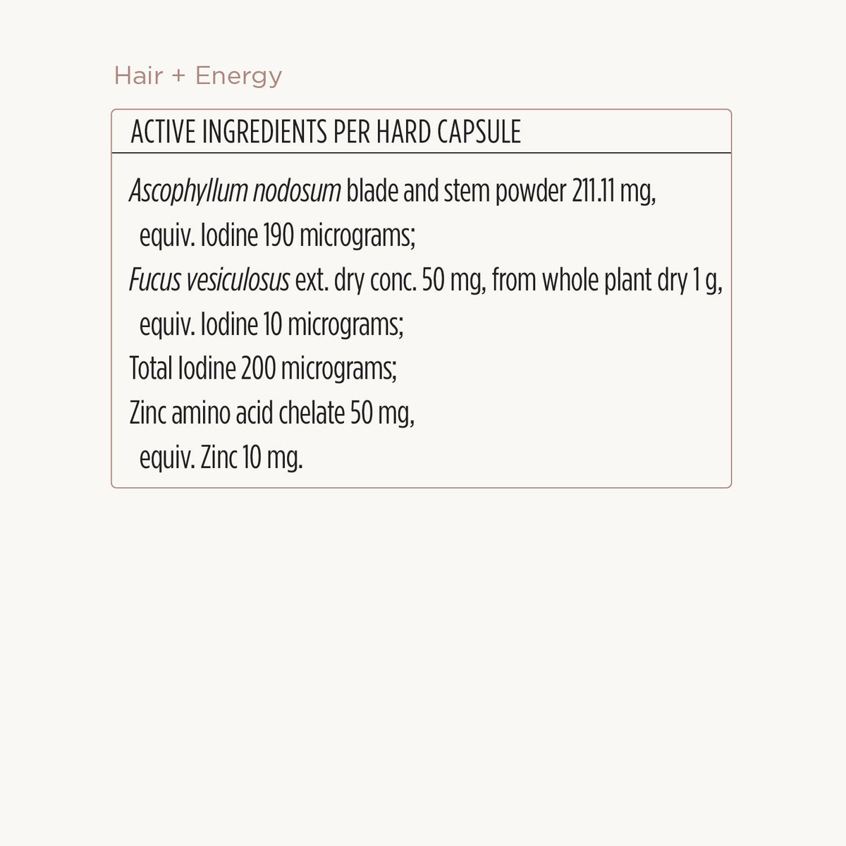 Hair + Energy Formula