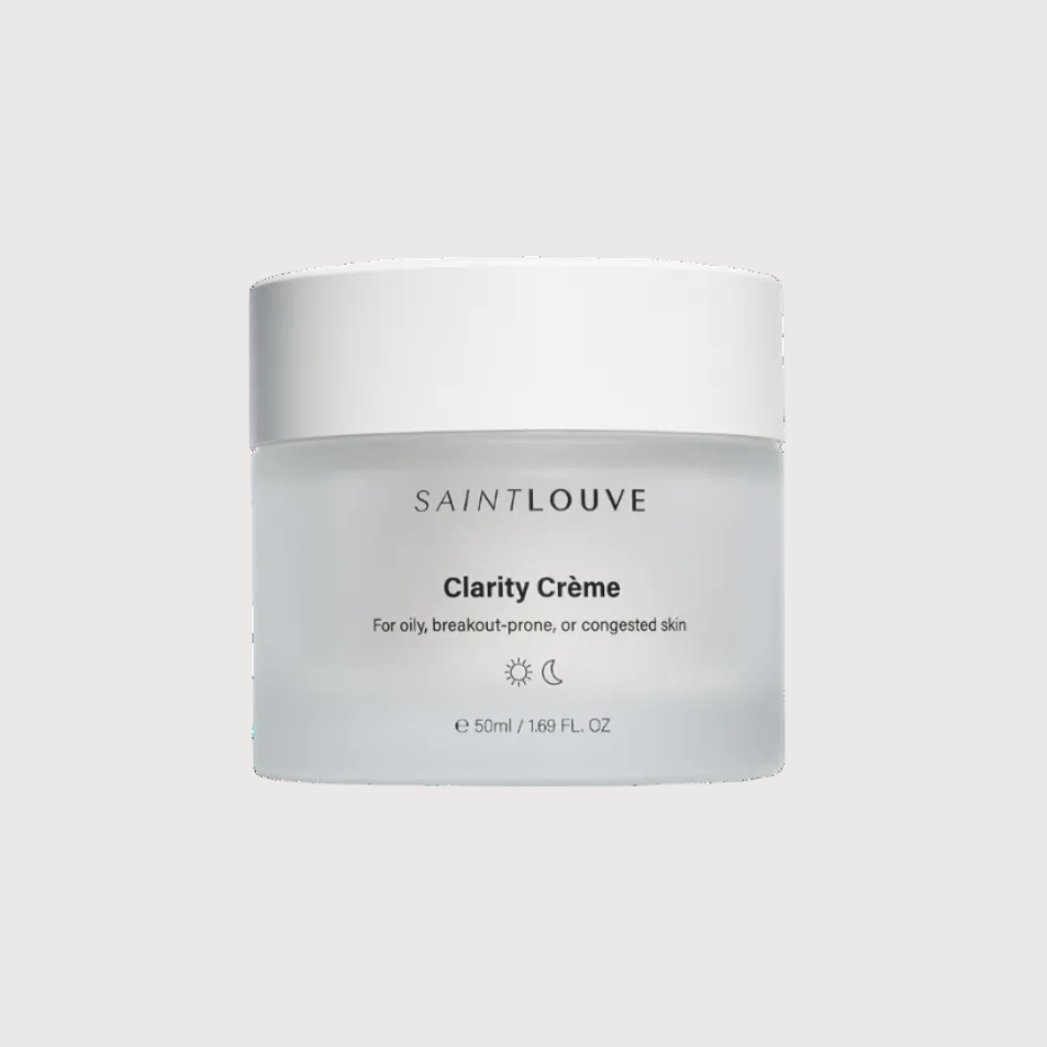 Jar of Saint Louve Clarity Crème on a white background