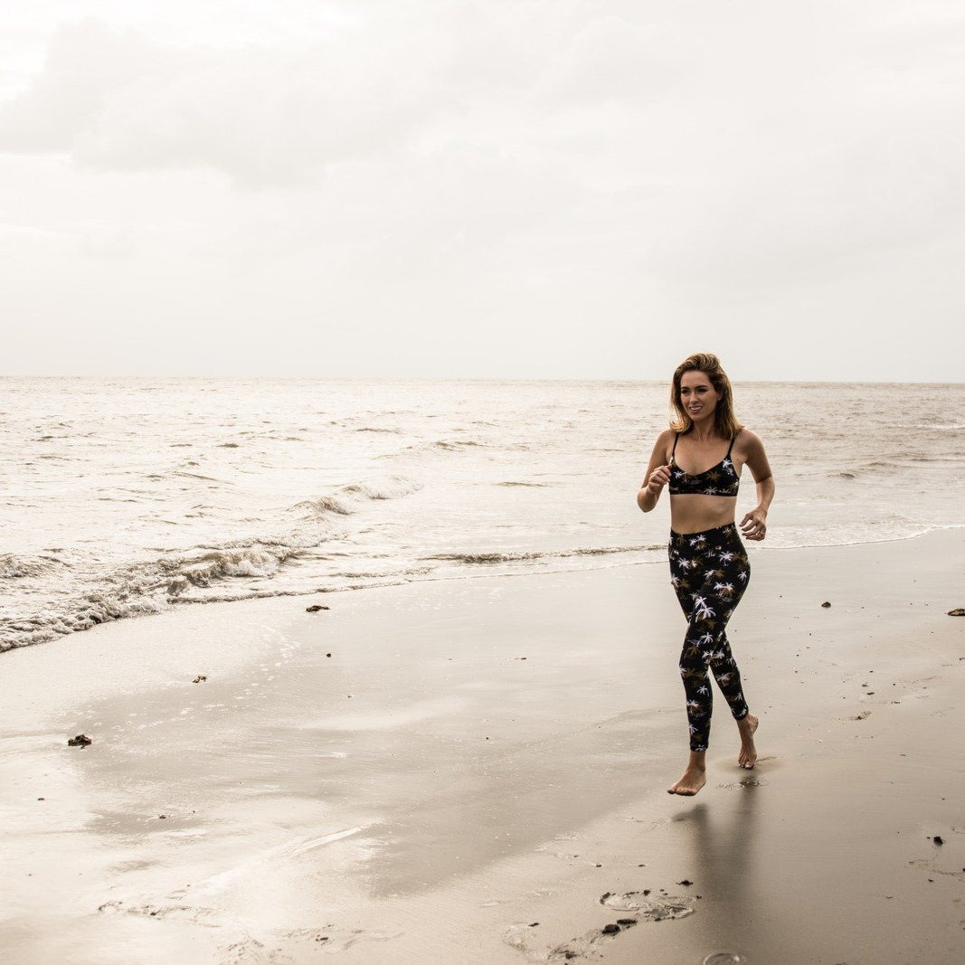 Woman running on beach