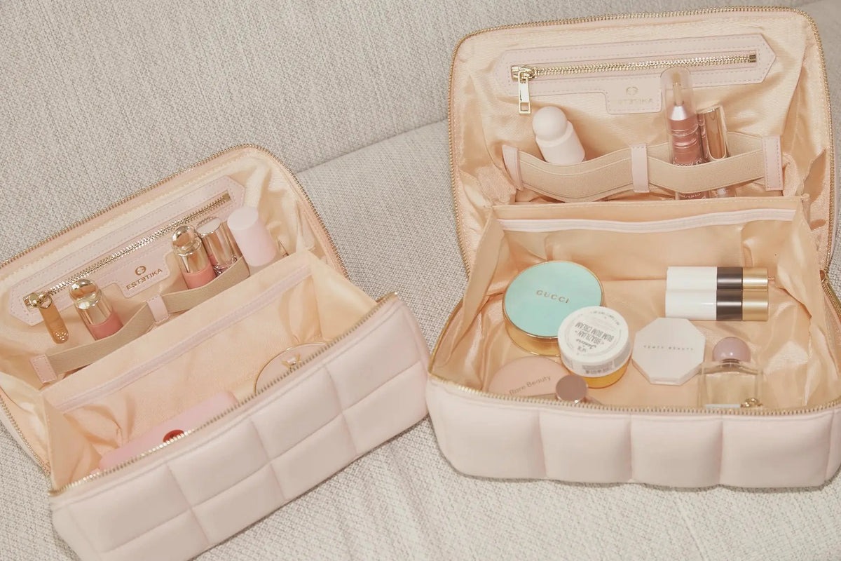 Pink HOMEE Medium Makeup Bag - Designer Cosmetic Case