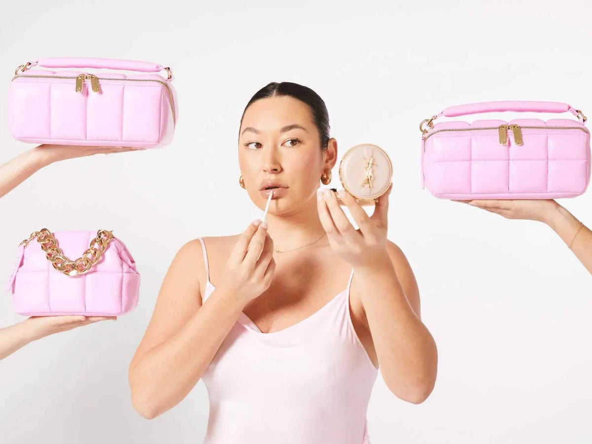 Pink HOMEE Medium Makeup Bag - Designer Cosmetic Case