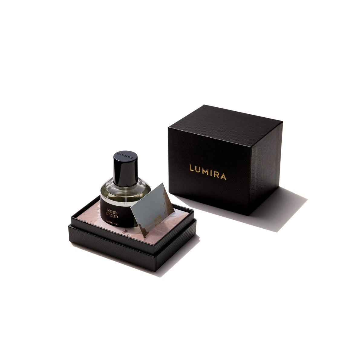 Noir D'Oud Eau De Parfum by Lumira, styled in situ